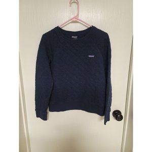 womens navy blue quilted patagonia pullover size medium